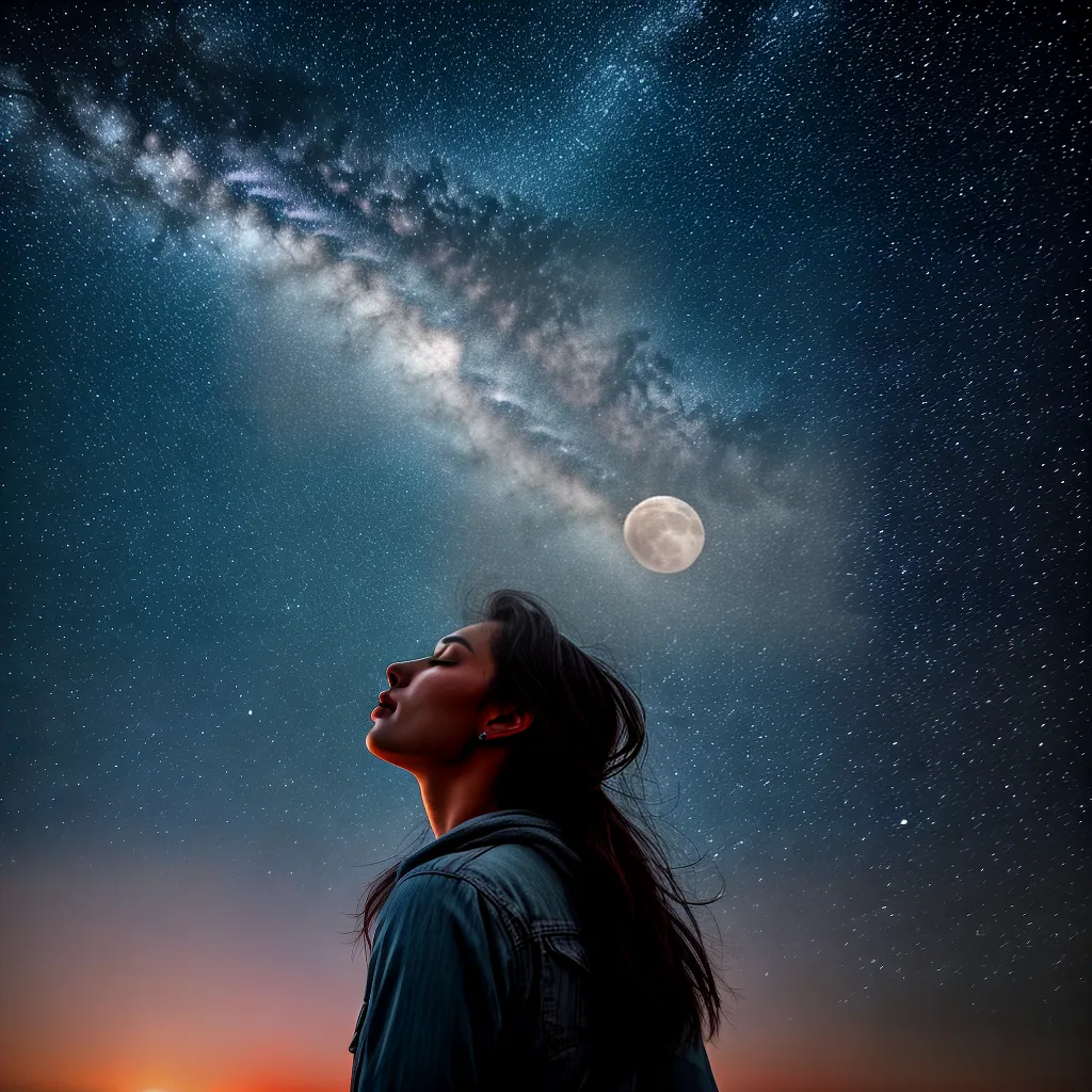 Mistérios dos Sonhos: Descubra o Significado de Sonhar com a Lua Cheia e Estrelas Brilhantes 5 Fotos lua cheia ceu noturno pessoa