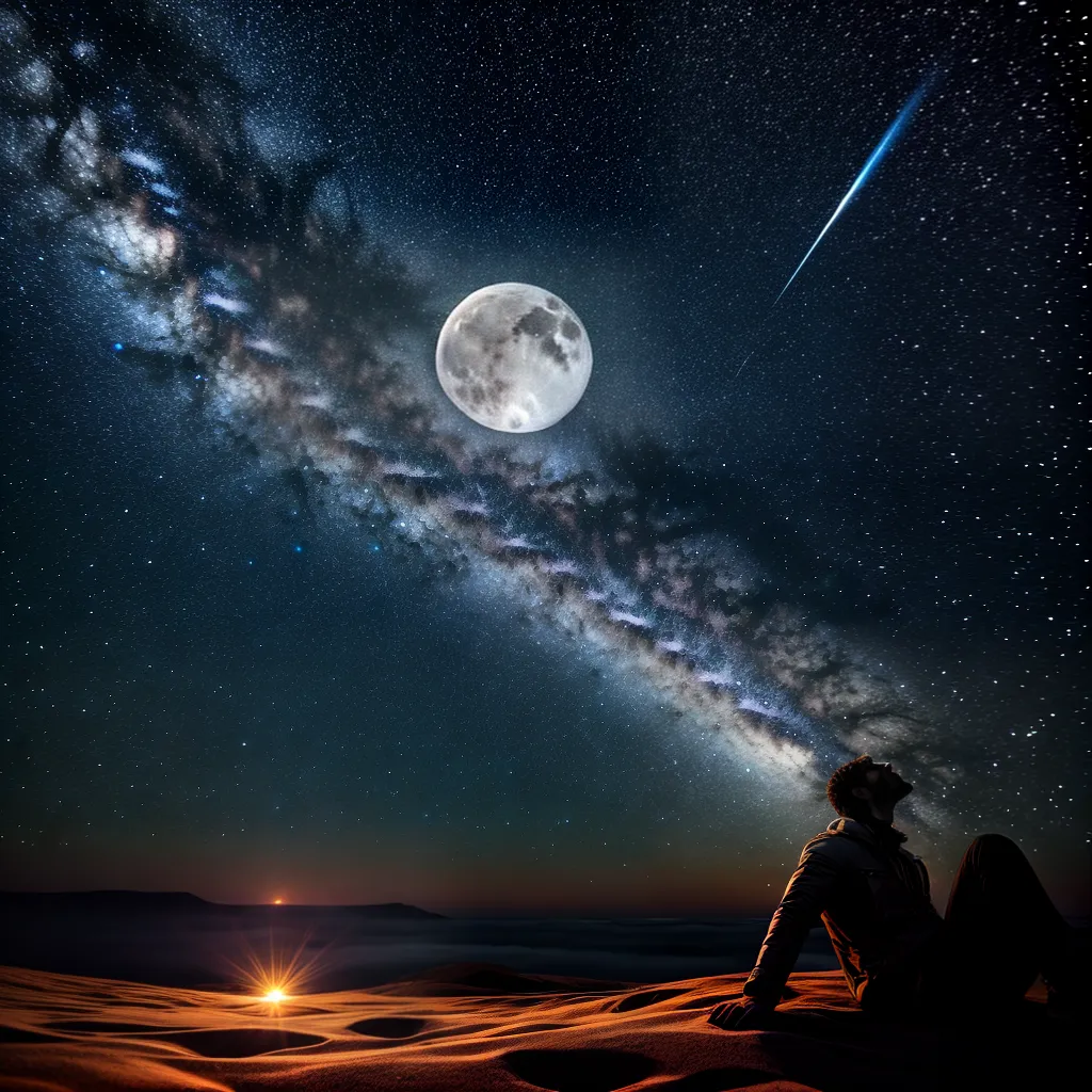 Seriedade nos Sonhos: O Que Significa Sonhar com Gravidade? 4 Fotos lua cheia estrela cadente