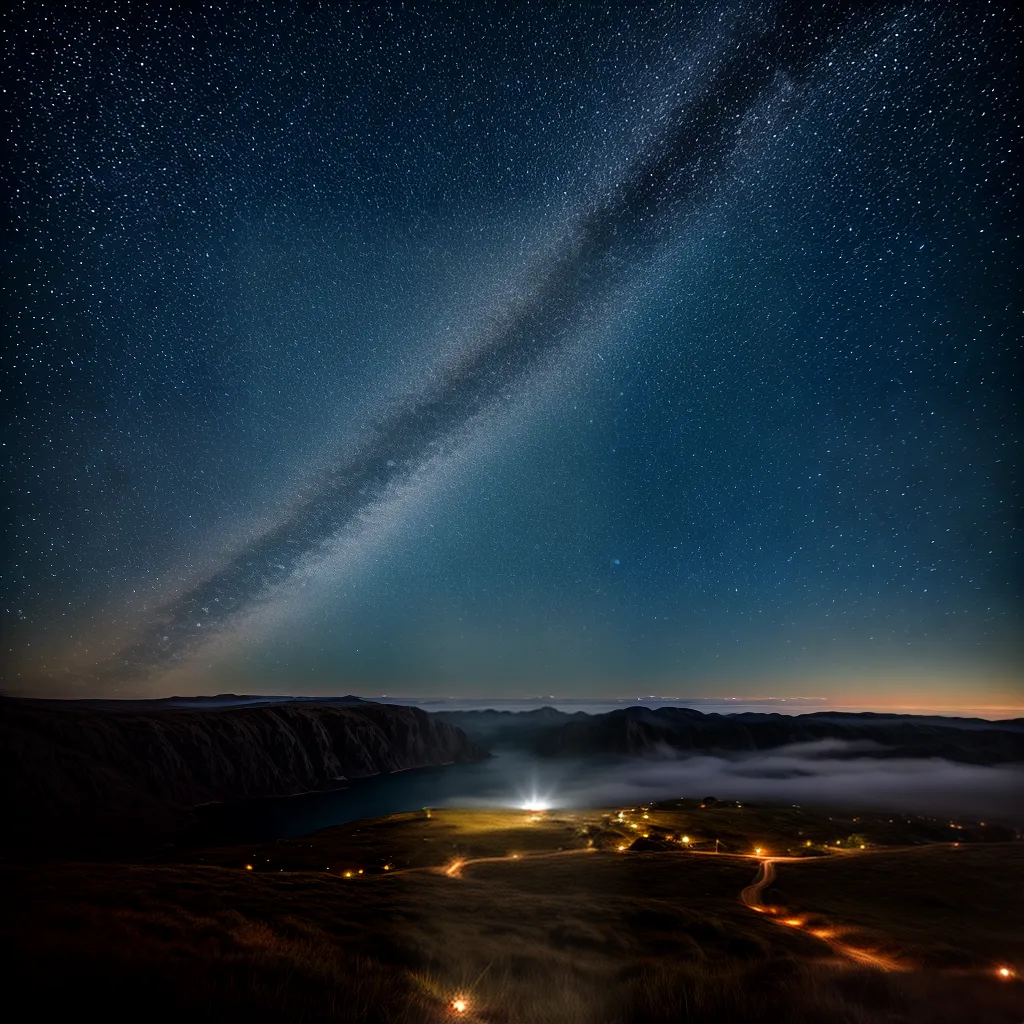 Fotos lua cheia estrelas paisagem noite