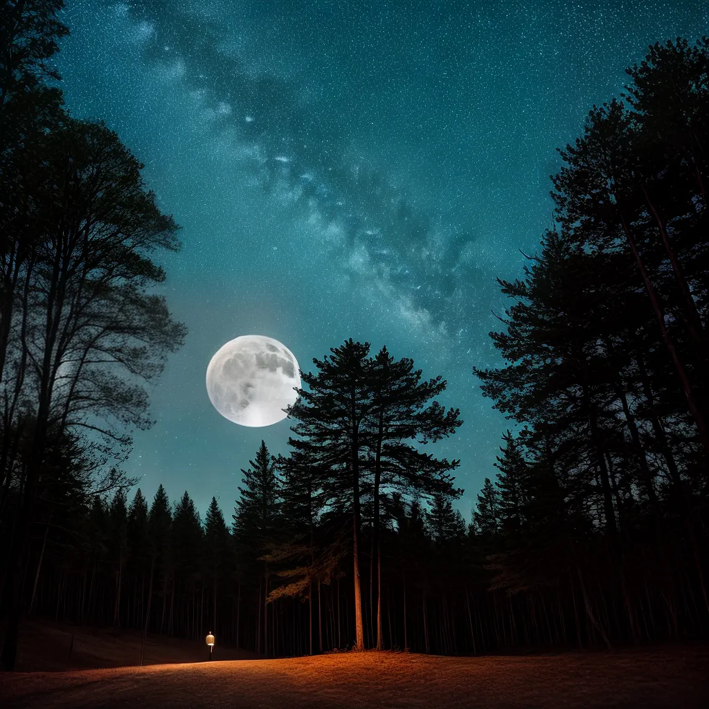 Natureza, Noite e Nostalgia: Descubra o Significado dos Sonhos Mais Comuns com o tema Significado de Sonhos. 2 Fotos lua cheia noite floresta pessoa
