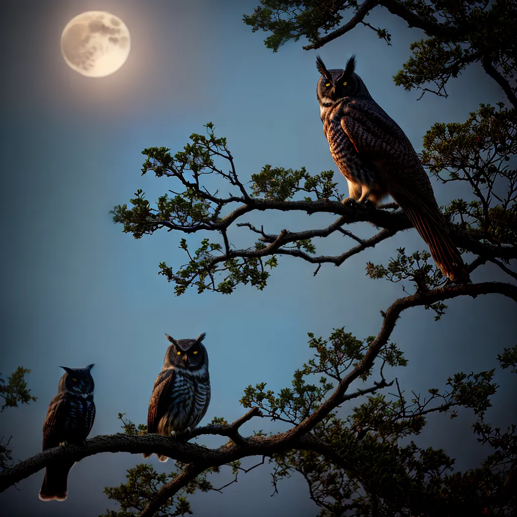 Fotos lua coruja morcego silhueta noite