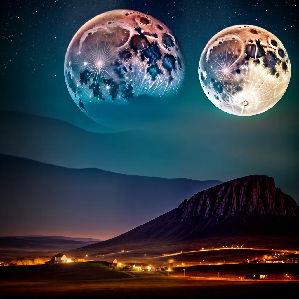 Fotos lua crescente noite paisagem misterio