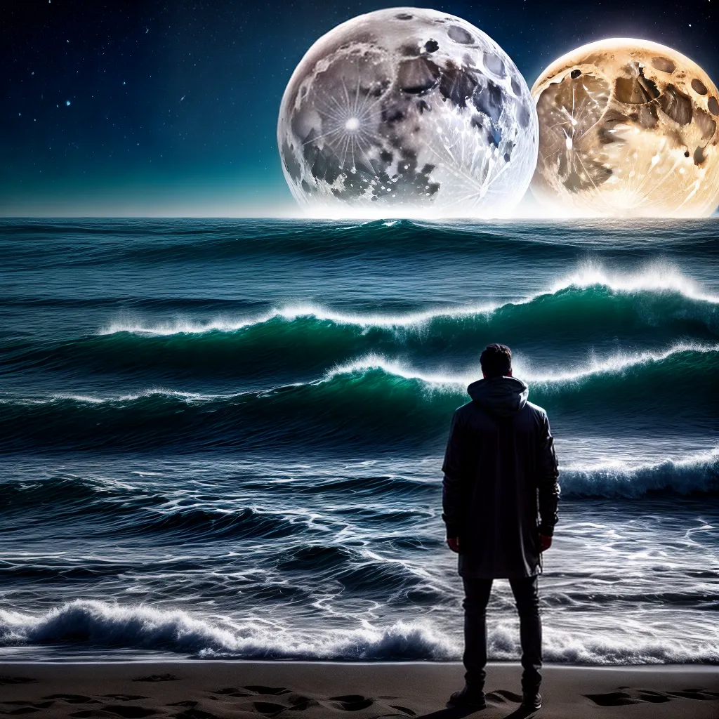 Fotos lua praia noite misterio subconsciente