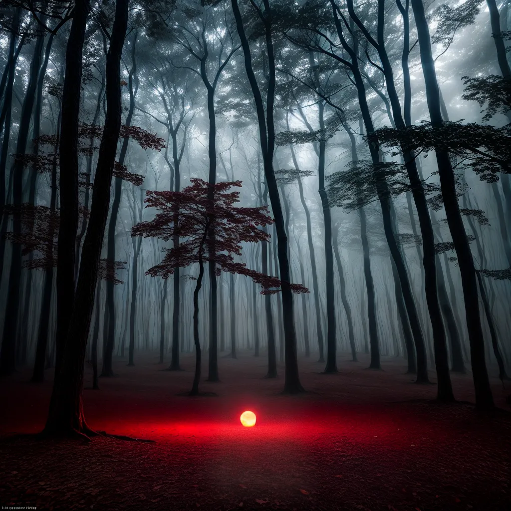 Fotos lua vermelha floresta sombria criaturas