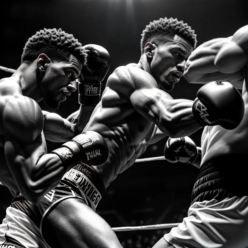 Fotos luta boxe preto branco multidao