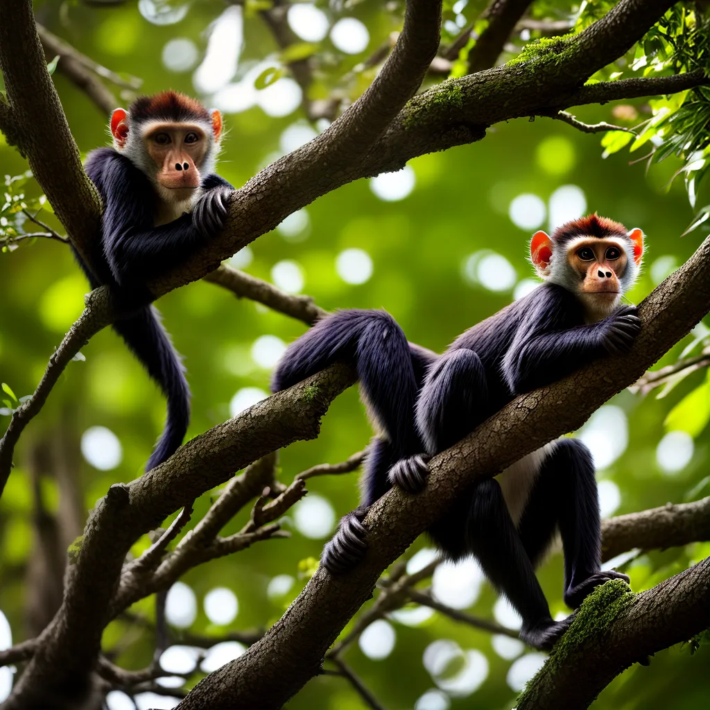 Fotos macaco frutas natureza folhas cores