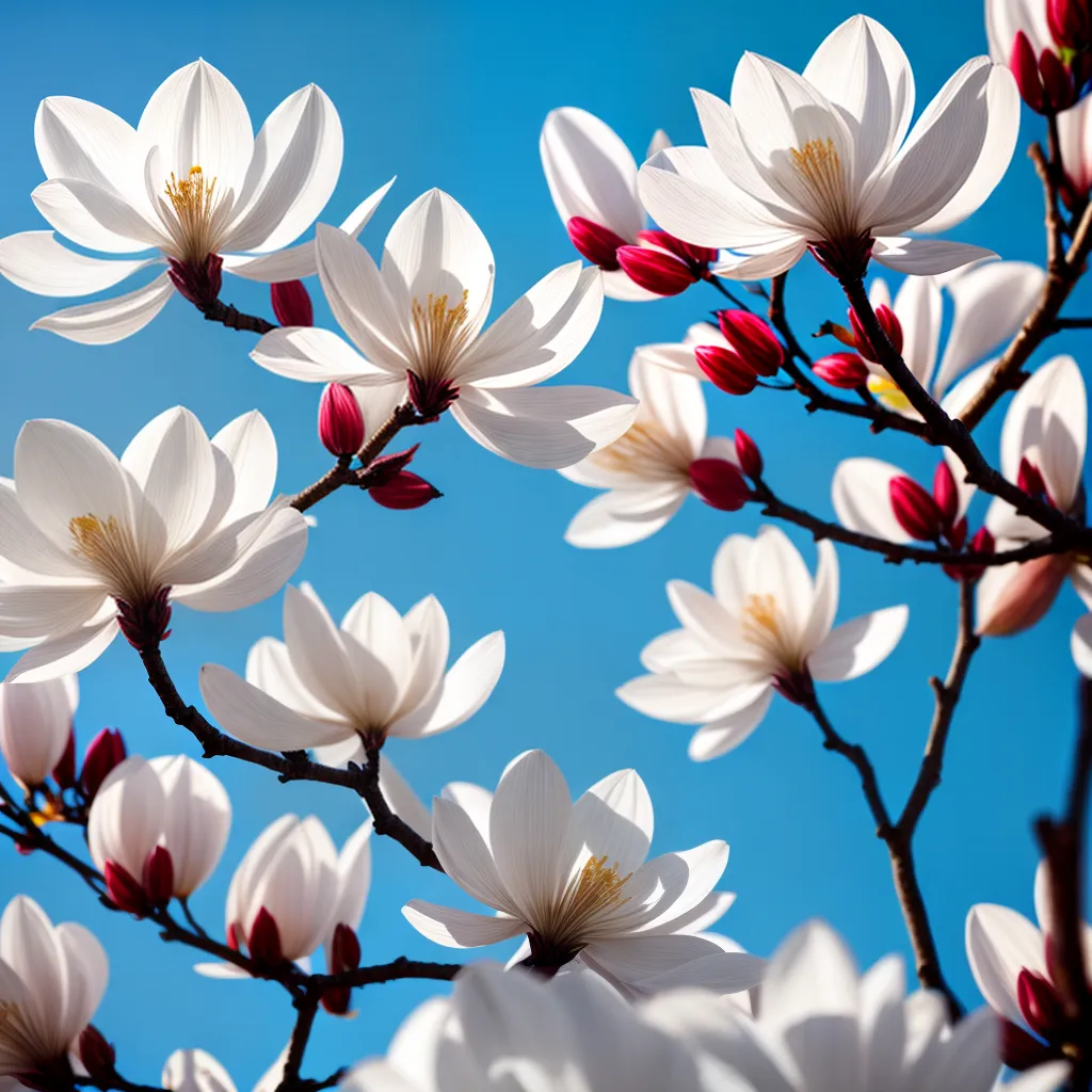 Fotos magnolia branca ceu azul perseveranca