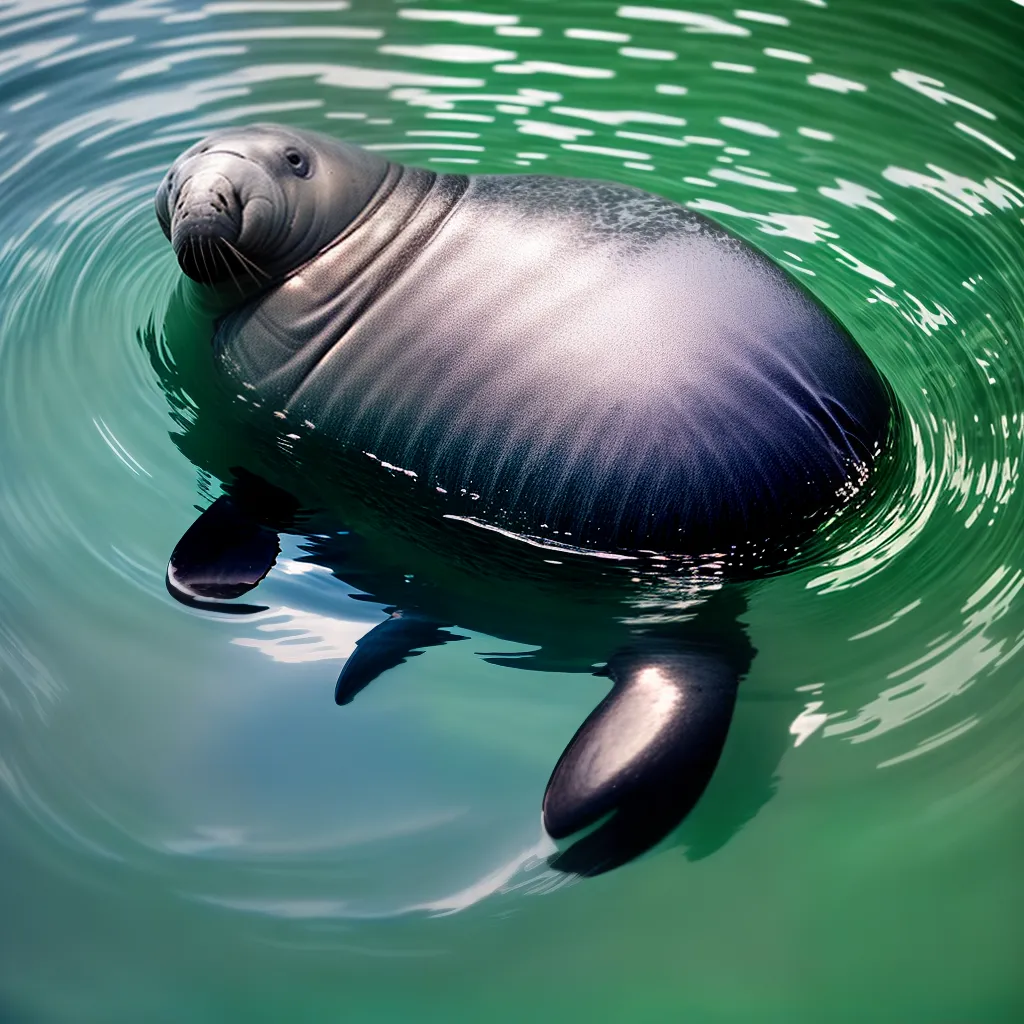 Descubra o significado de sonhar com Peixe-Boi. 4 Fotos manatee agua cristalina serenidade