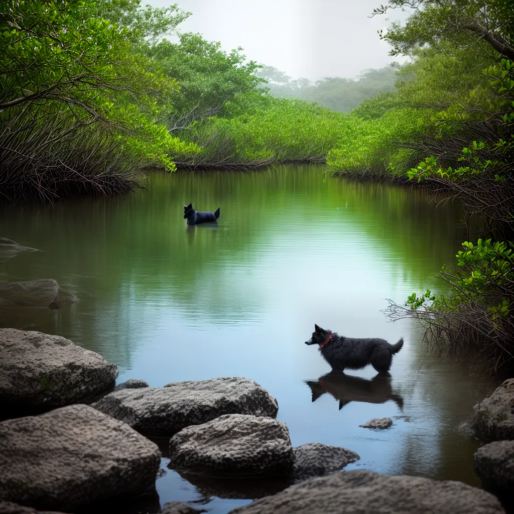 Fotos mangue cachorro fofo lealdade natureza