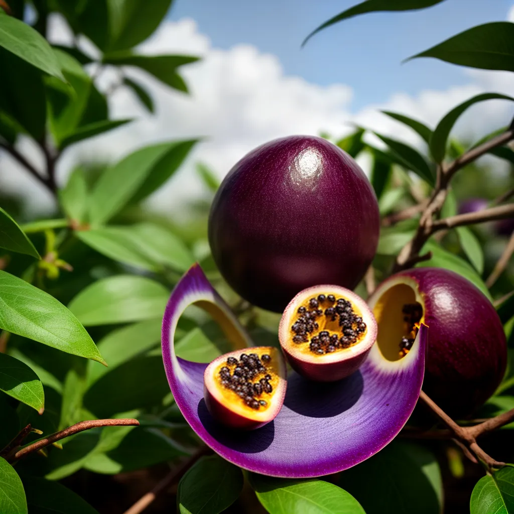 Fotos maracuja roxo pulpa sementes folhas