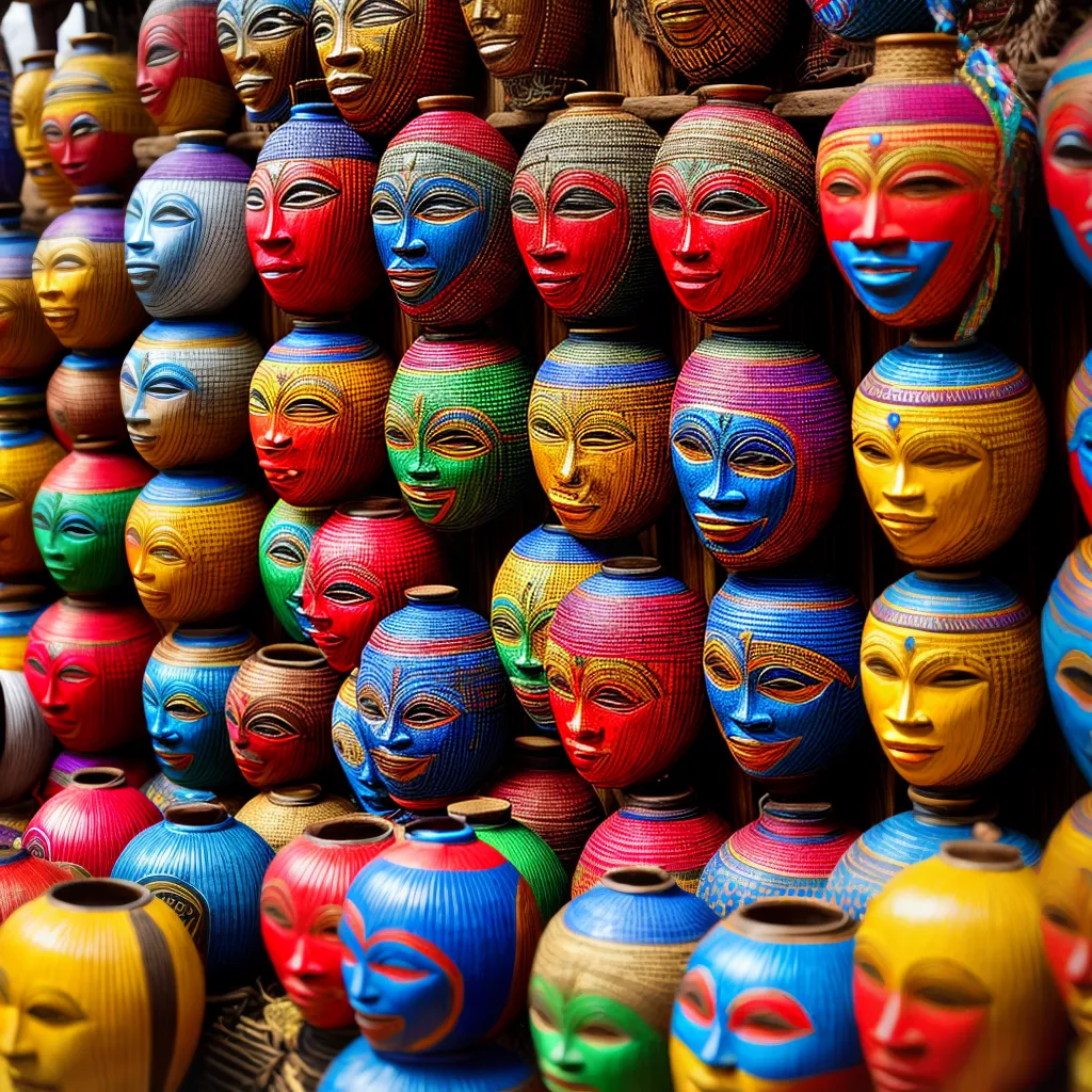 ueiru, Mucambu e Outros Símbolos Culturais 5 Fotos mascaras africanas tecidos cores danca