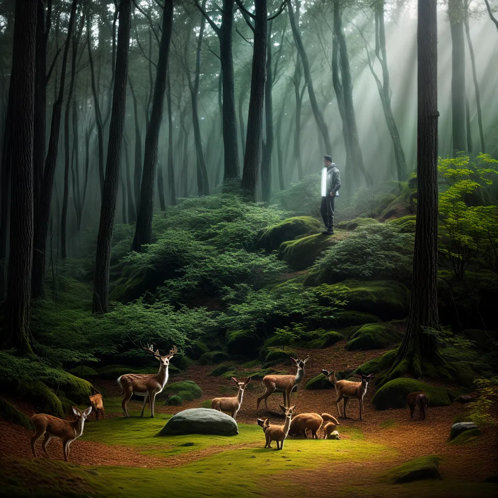 Fotos meditacao floresta animais luzes