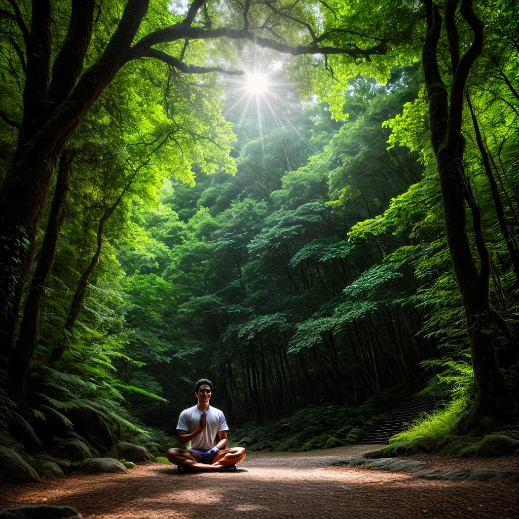 Imersão na Natureza: Desvendando o Significado de Sonhos 4 Fotos meditacao floresta luz sol silencio