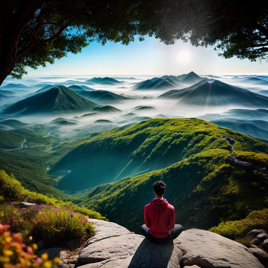 Fotos meditacao montanha cores espirito