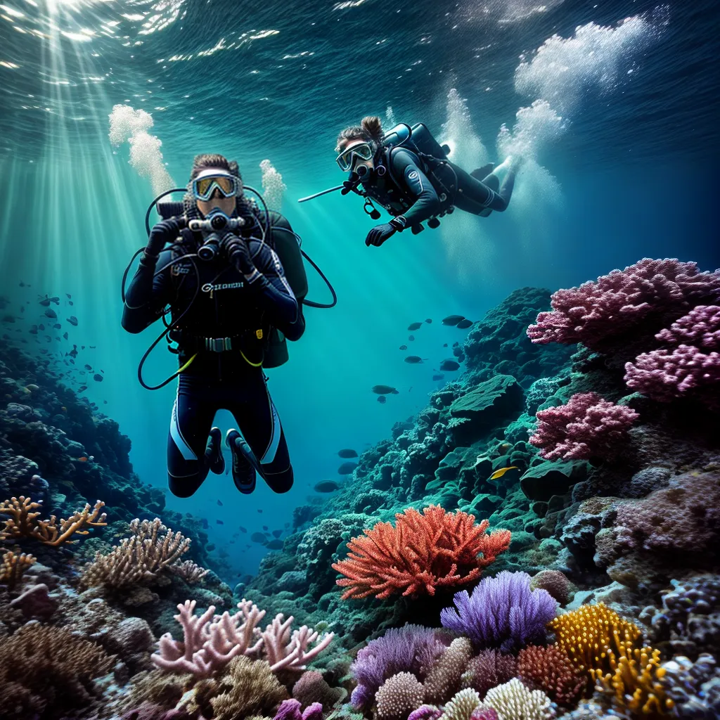 Fotos mergulhador mundo subaquatico coral