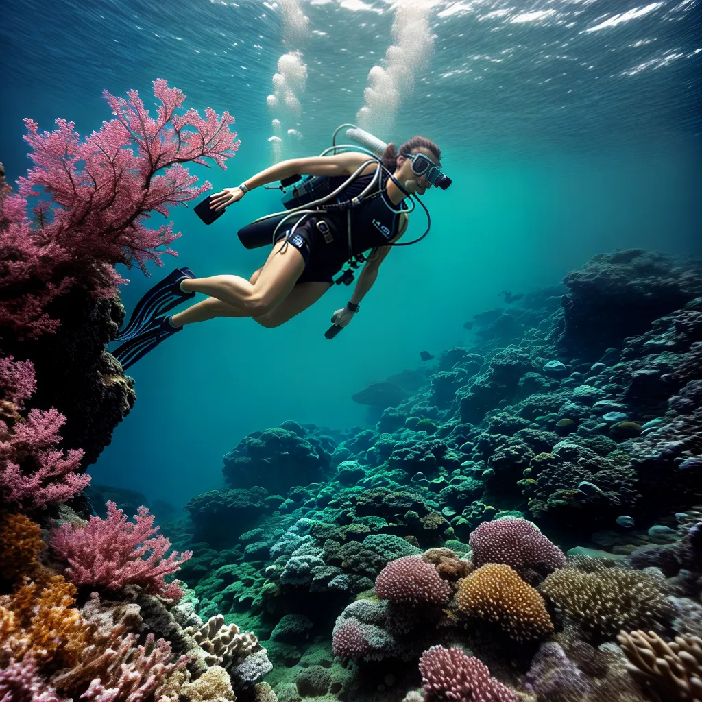 Fotos mergulhador peixes coral sonho