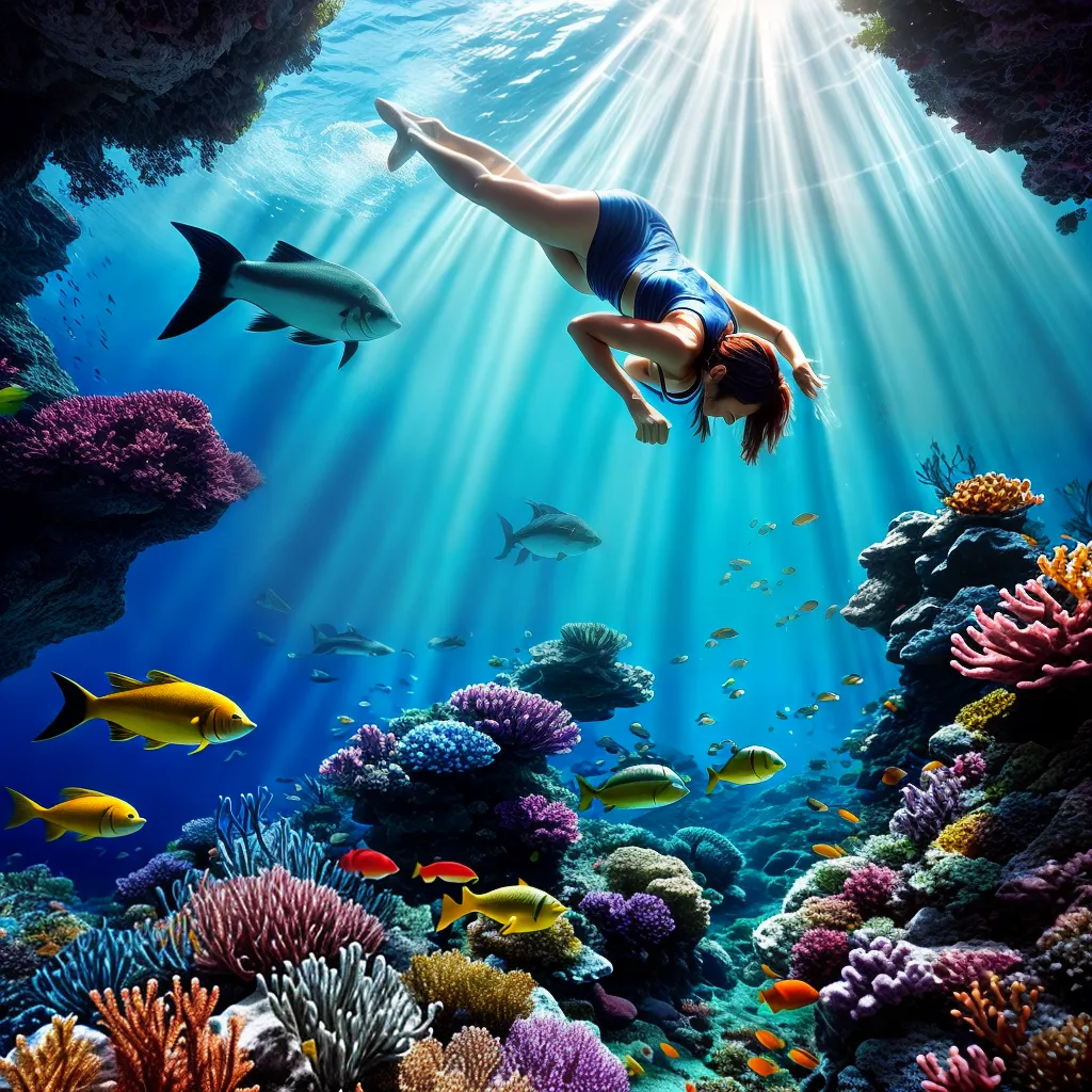 Os Mistérios do Mar Profundo: Significados de Sonhar com Animais Marinhos 3 Fotos mergulho magico peixe raios luz
