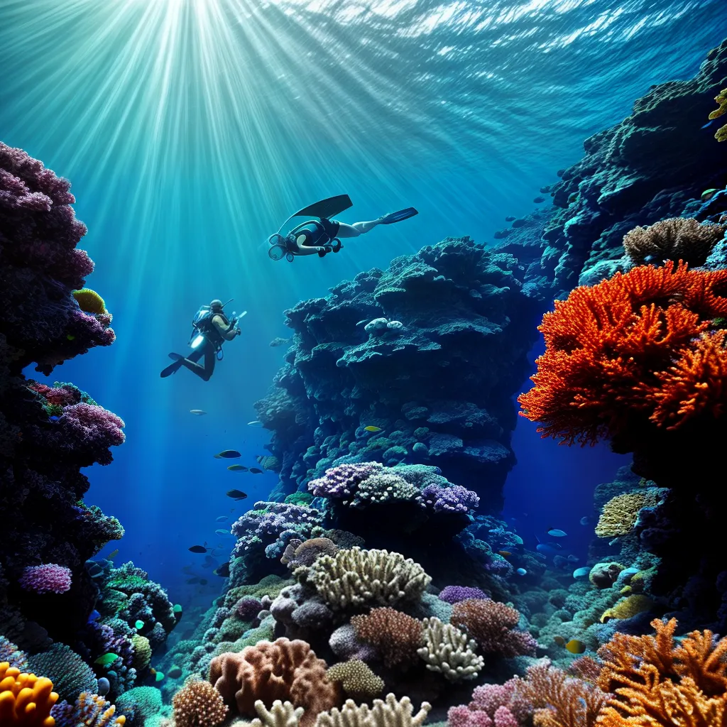 Mergulhando no Subconsciente: Descubra o Significado de Sonhar com Mergulho Livre 4 Fotos mergulho oceano peixes coral luz