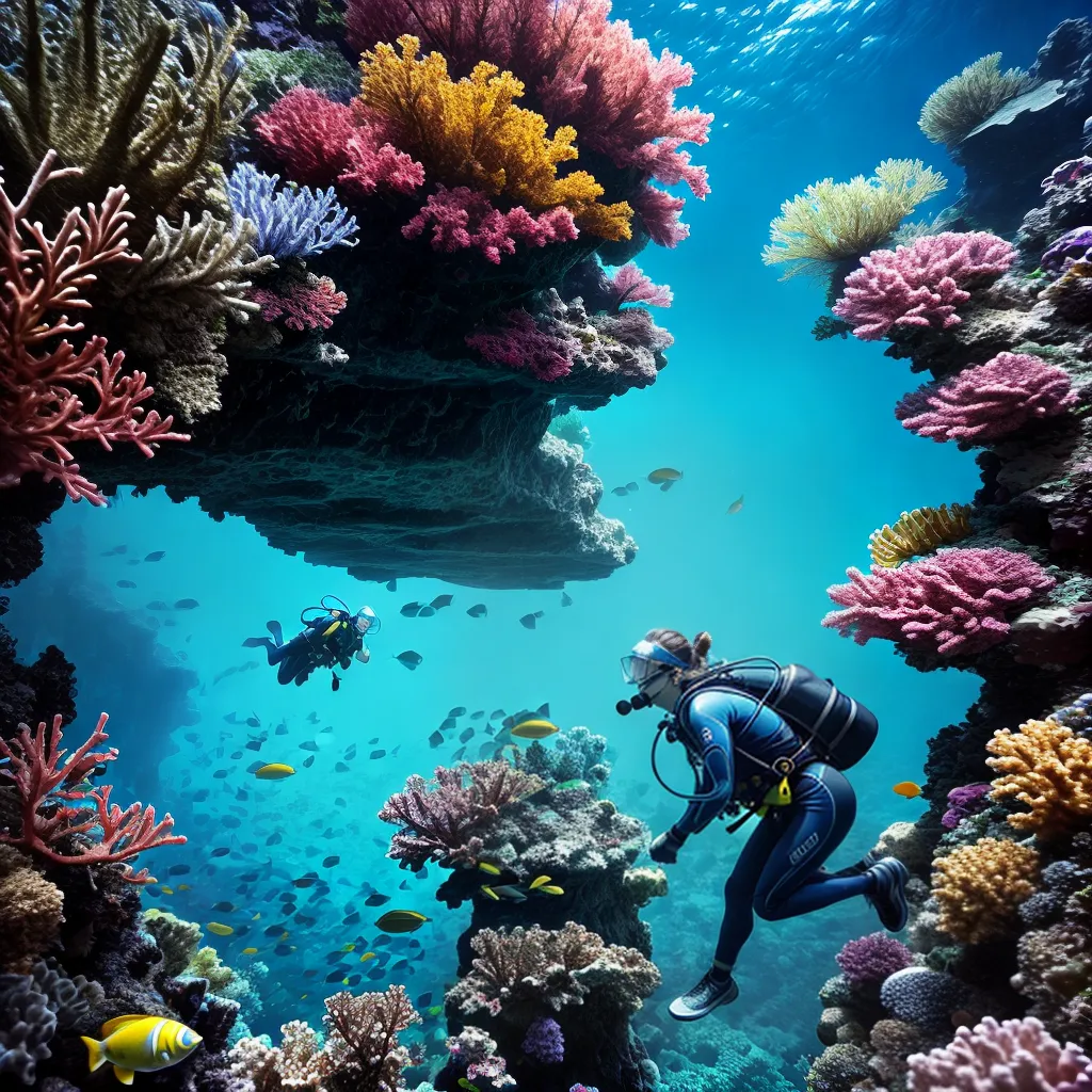 Fotos mergulho profundezas cores tesouros medos
