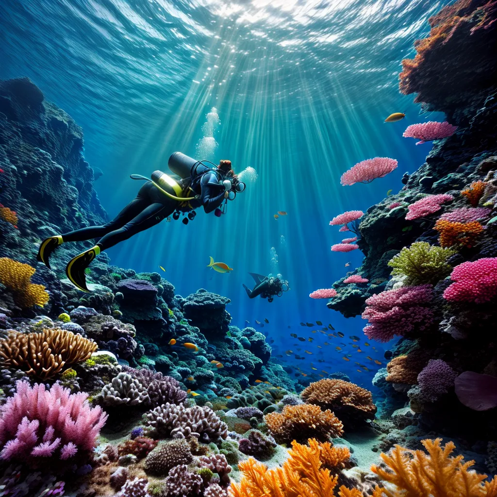 Fotos mergulho profundezas peixes coral sonhos