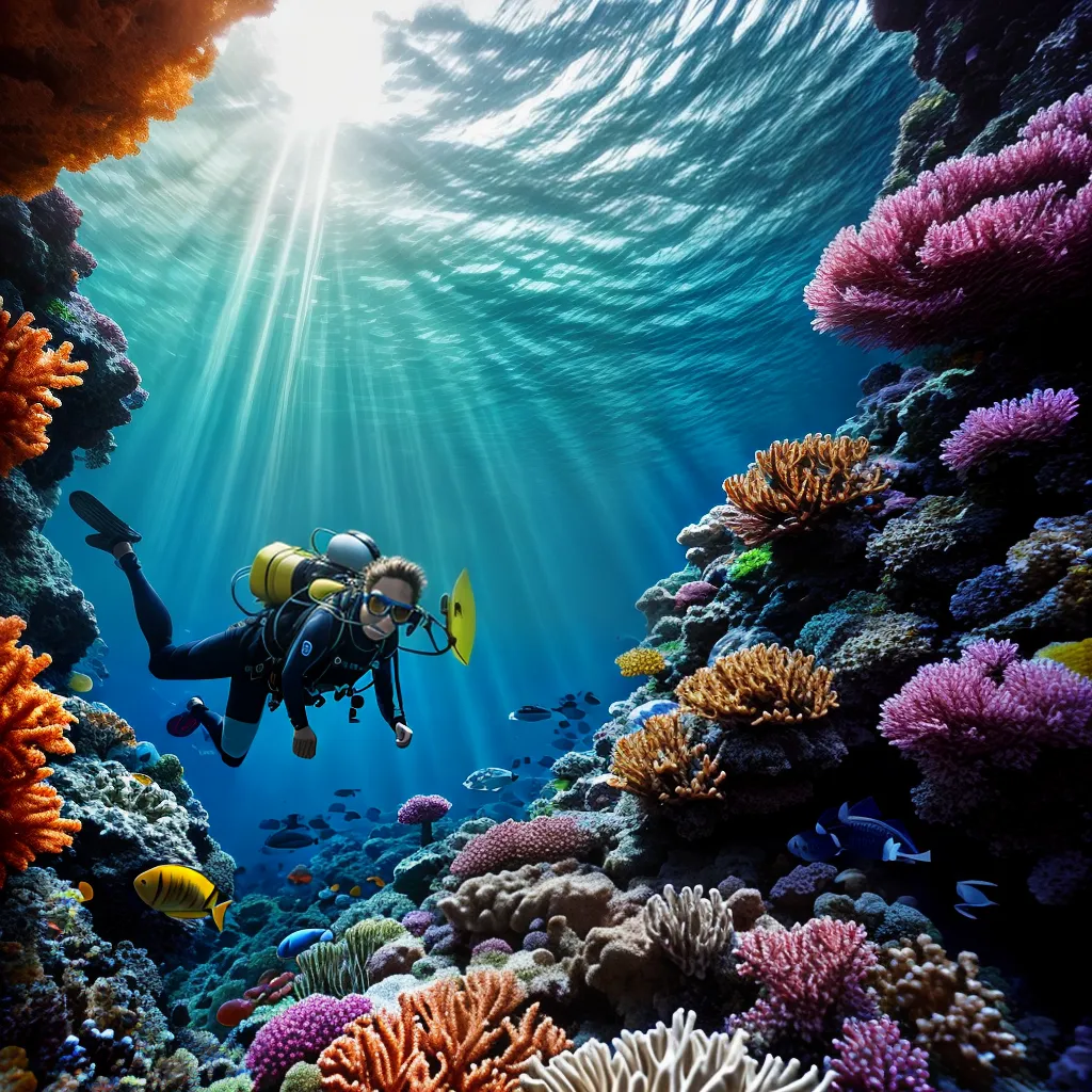 Fotos mergulho profundo peixes coral aventura
