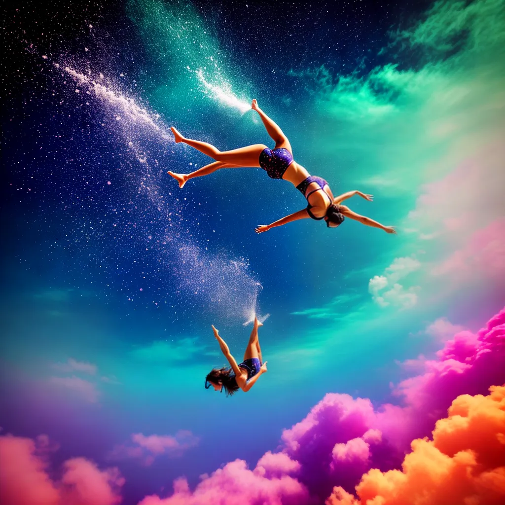 Fotos mergulho sonhos coloridos nuvens estrelas