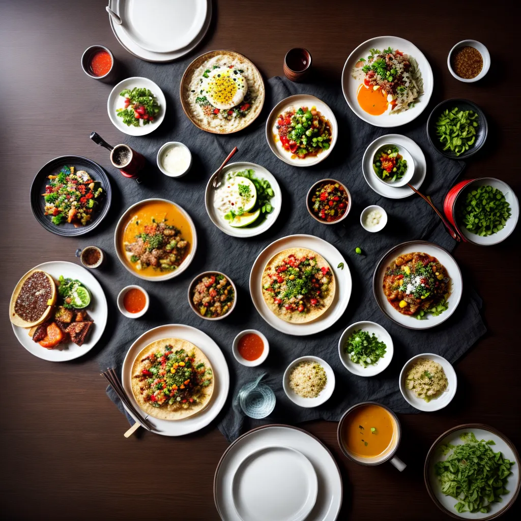 Fotos mesa culinaria mundial nuvens
