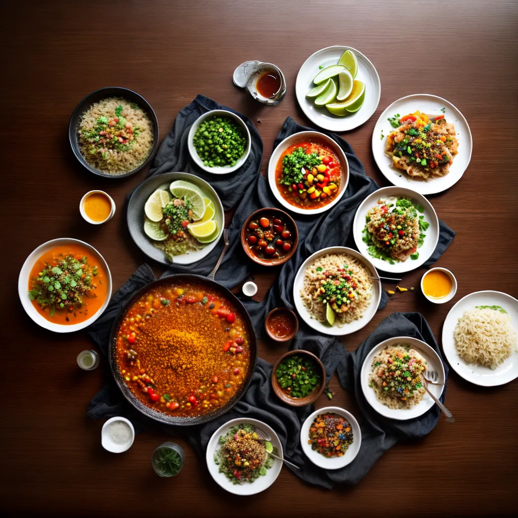 Fotos mesa diversidade culinaria mundial