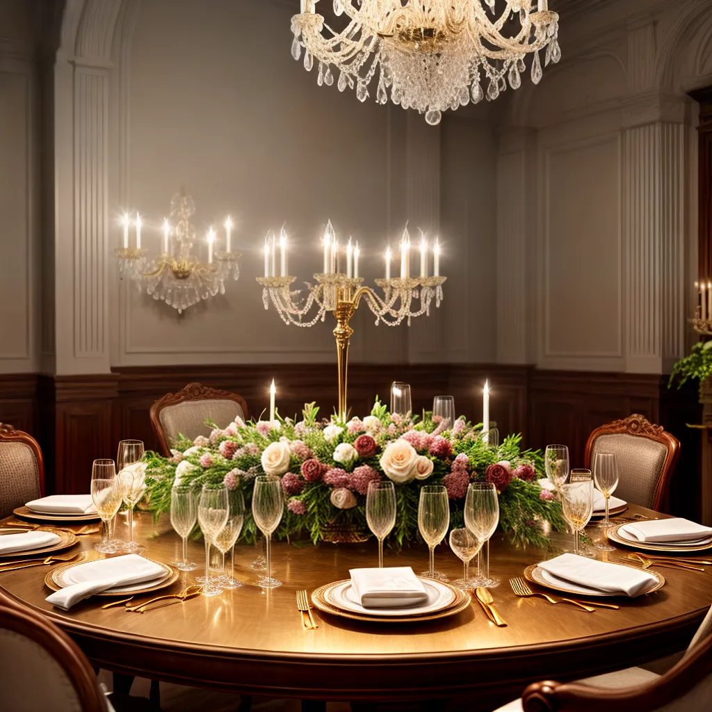 Qual o Significado de Sonhar com Luxuosidade e Decoração? 6 Fotos mesa luxo cristal ouro flor