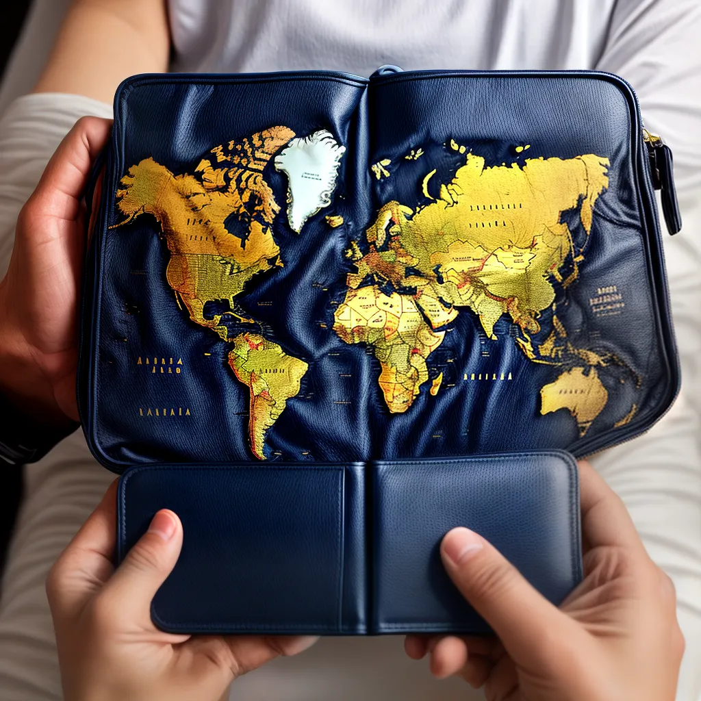 Fotos mochila passaporte viagem mapa marcas