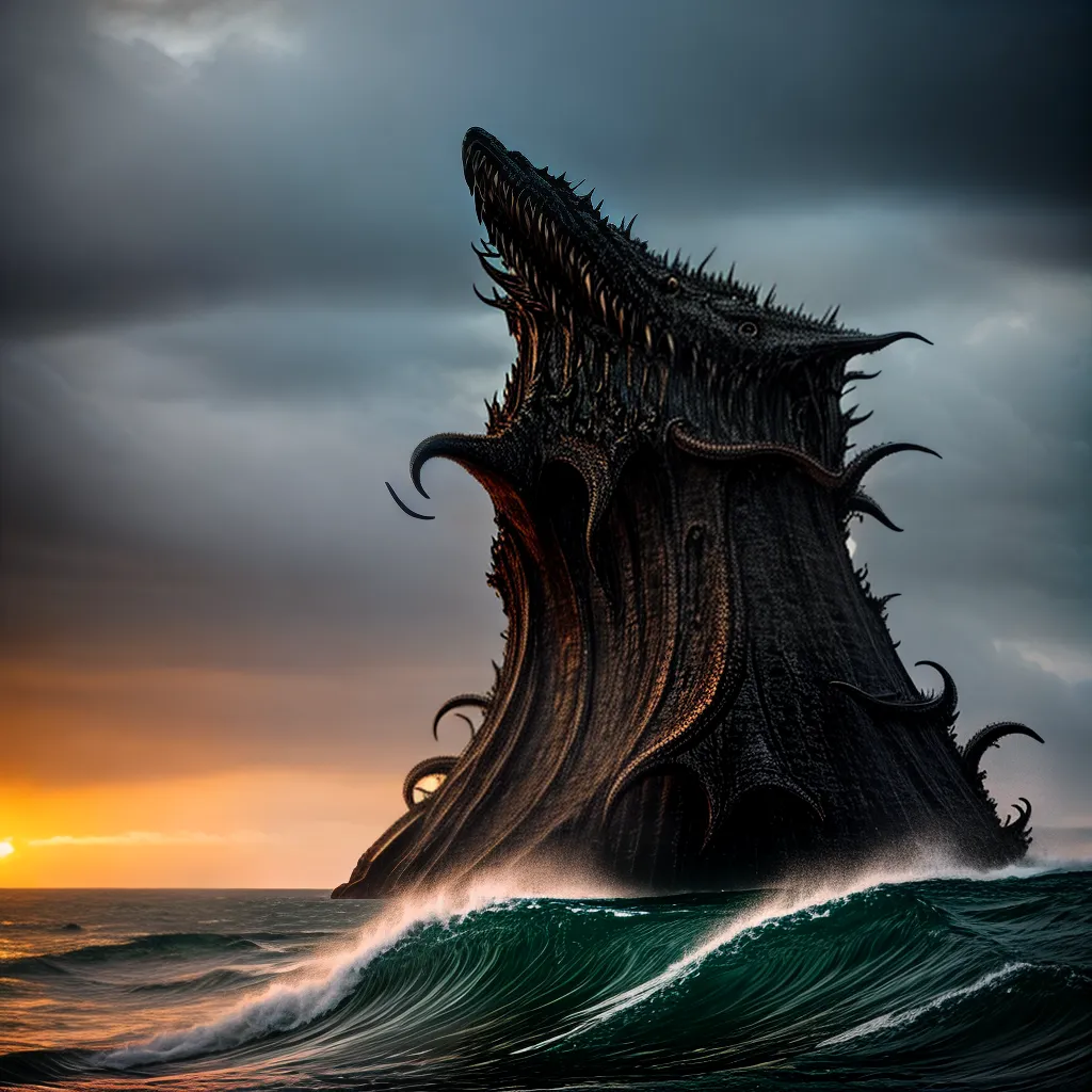 Fotos monstro mar tentaculo barco medo