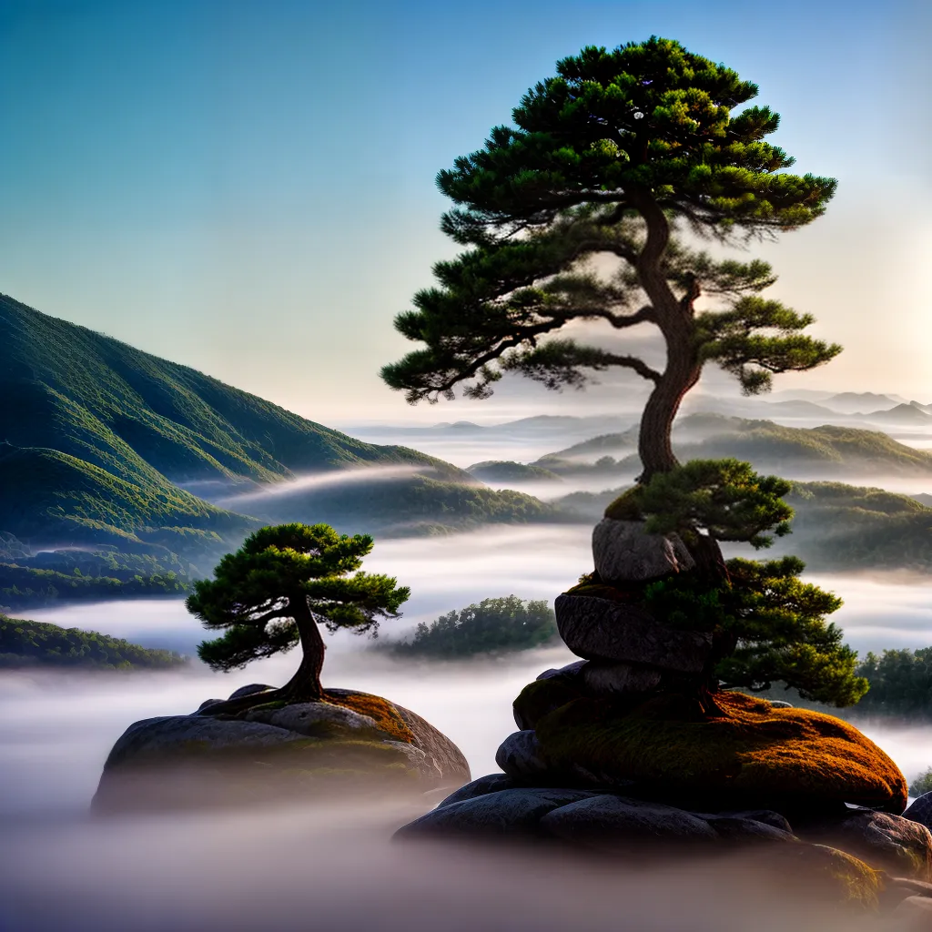 Fotos montanha bonsai serenidade equilibrio