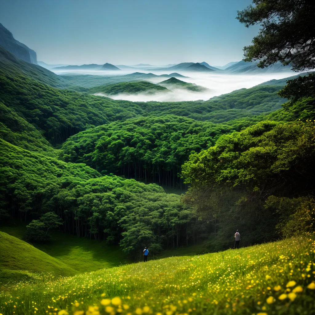 Fotos montanha floresta binoculos ecoturismo