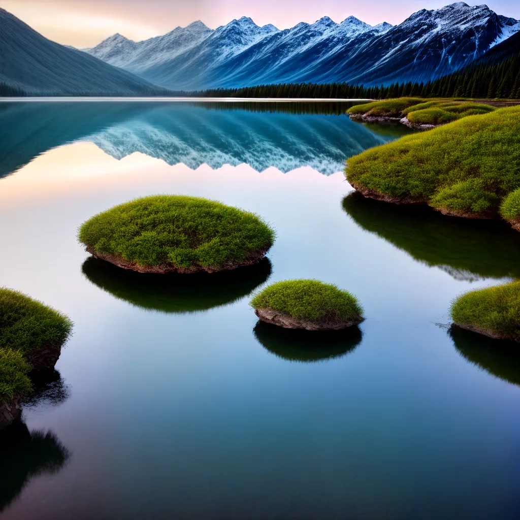 Fotos montanha lago cristalino reflexo natureza