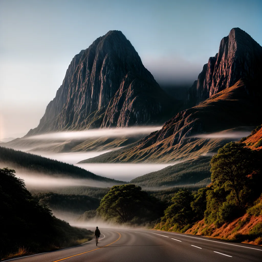 Viagens, simbolismo e sonhos: desvendando mistérios da mente. 6 Fotos montanha nevoeiro estrada viagem sonhos