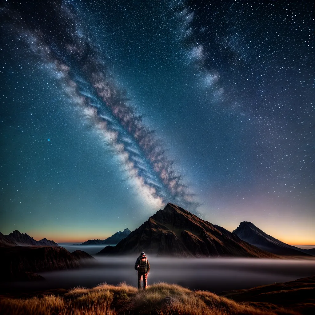 Fotos montanhas estrelas aventura noite