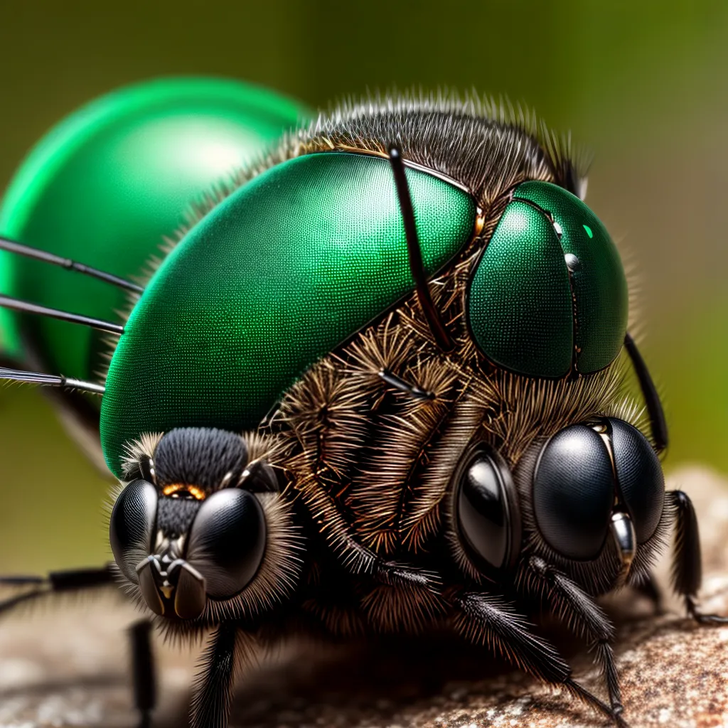 Fotos mosca verde olhos vermelhos metalico
