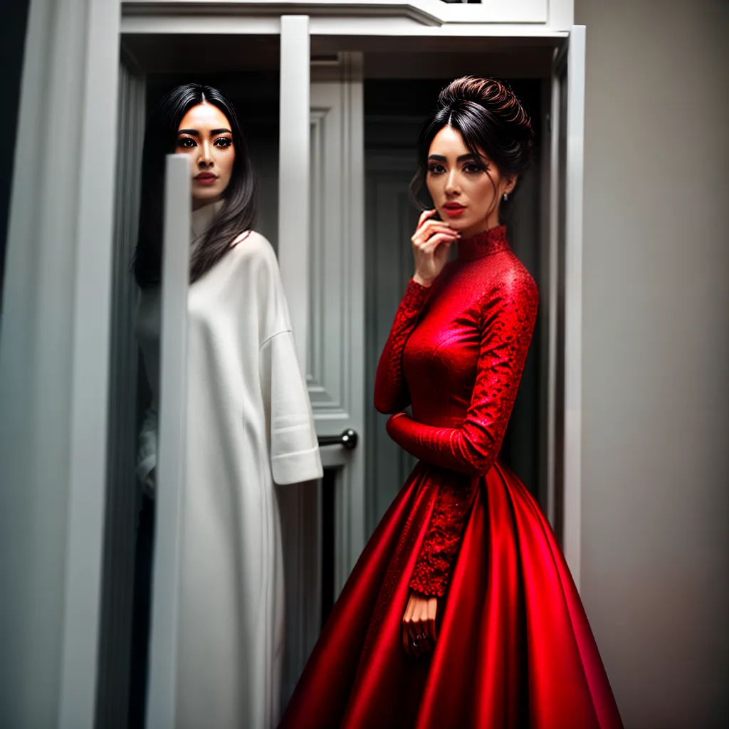 Fotos mulher closet vestido vermelho