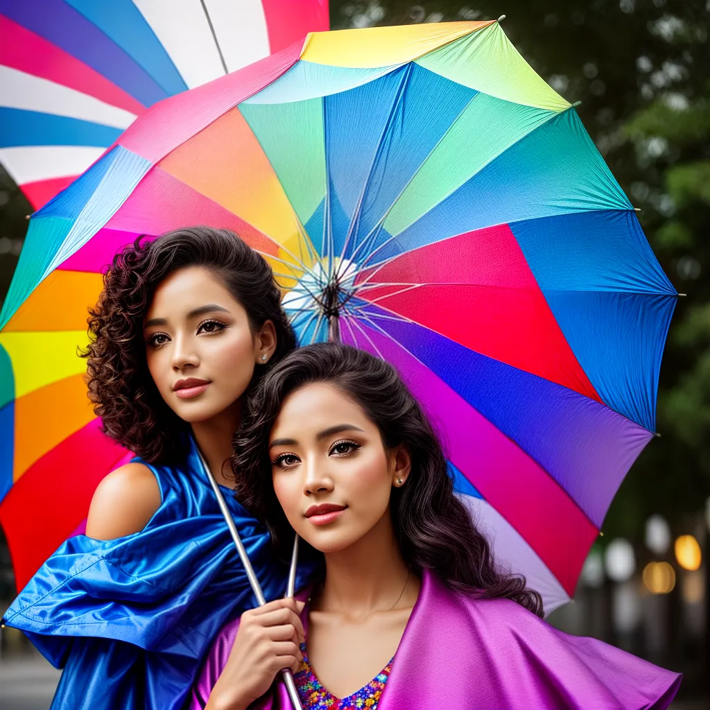 Fotos mulher guarda chuva colorido protecao esperanca