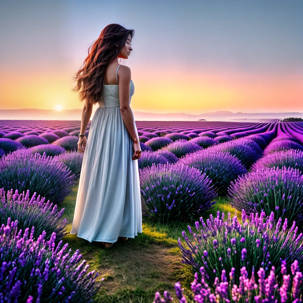 Título: Aromas do Inconsciente: Descubra o Significado de Sonhar com Perfumes 5 Fotos mulher lavanda por do sol sonhos