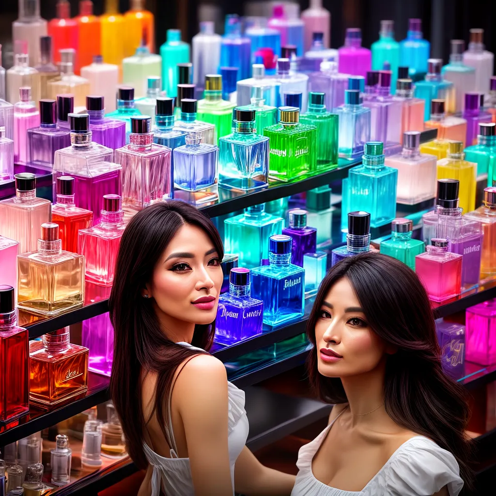 Fotos mulher perfumes sonho prateleira
