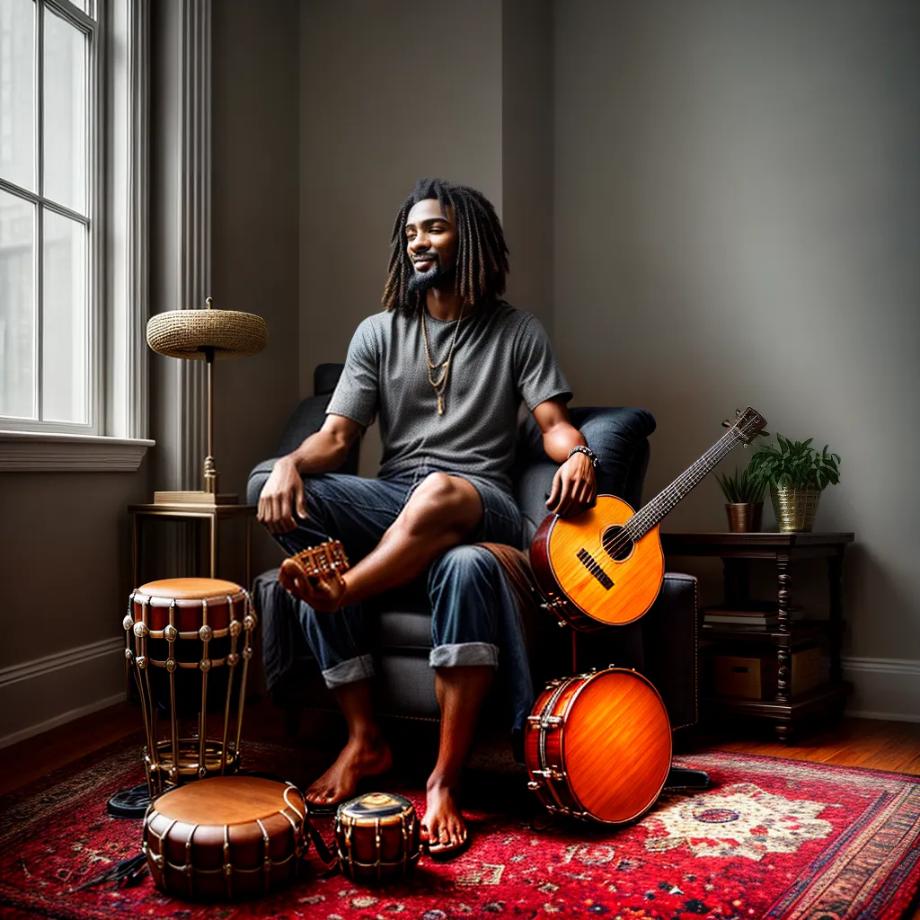 Percussão dos Sonhos: Qual o Significado de Sonhar com Instrumentos Musicais? 3 Fotos musico instrumentos rug cruzadas