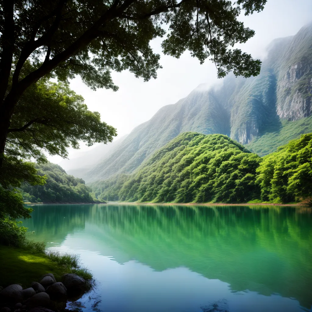 Fotos nado lago cristalino montanhas