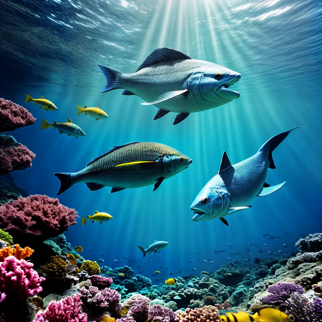 Fotos nado oceano peixes azul liberdade