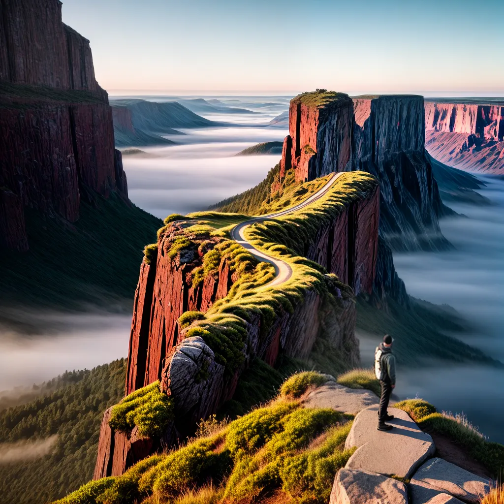 Fotos nascer sol desbravador paisagem aventura
