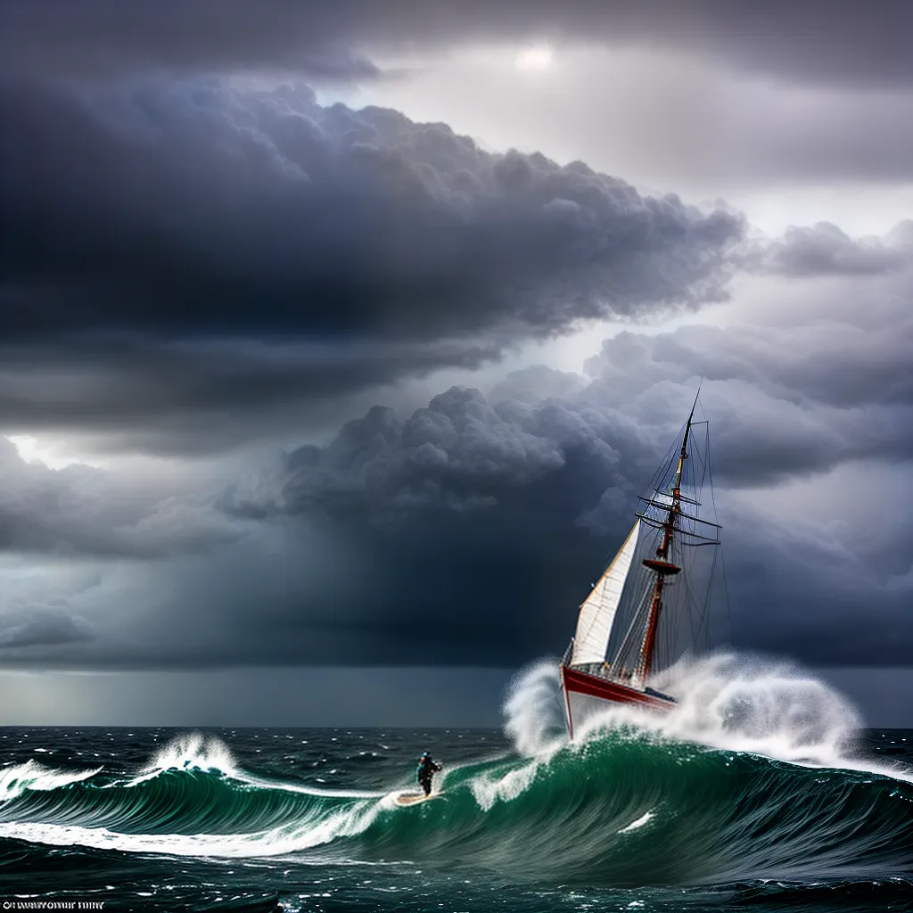 Fotos navegador blizzard tempestade mar