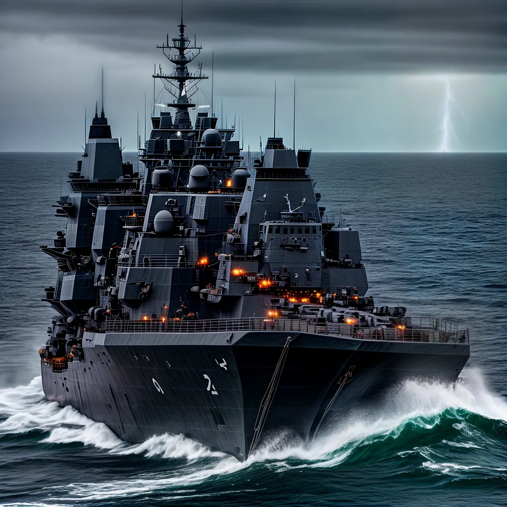 Fotos navio guerra tempestade perigo