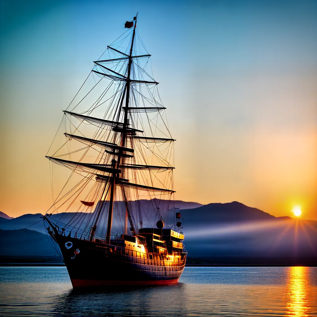 Embarcações nos sonhos: Desvendando o significado de sonhar com navio 6 Fotos navio por do sol jornada paz