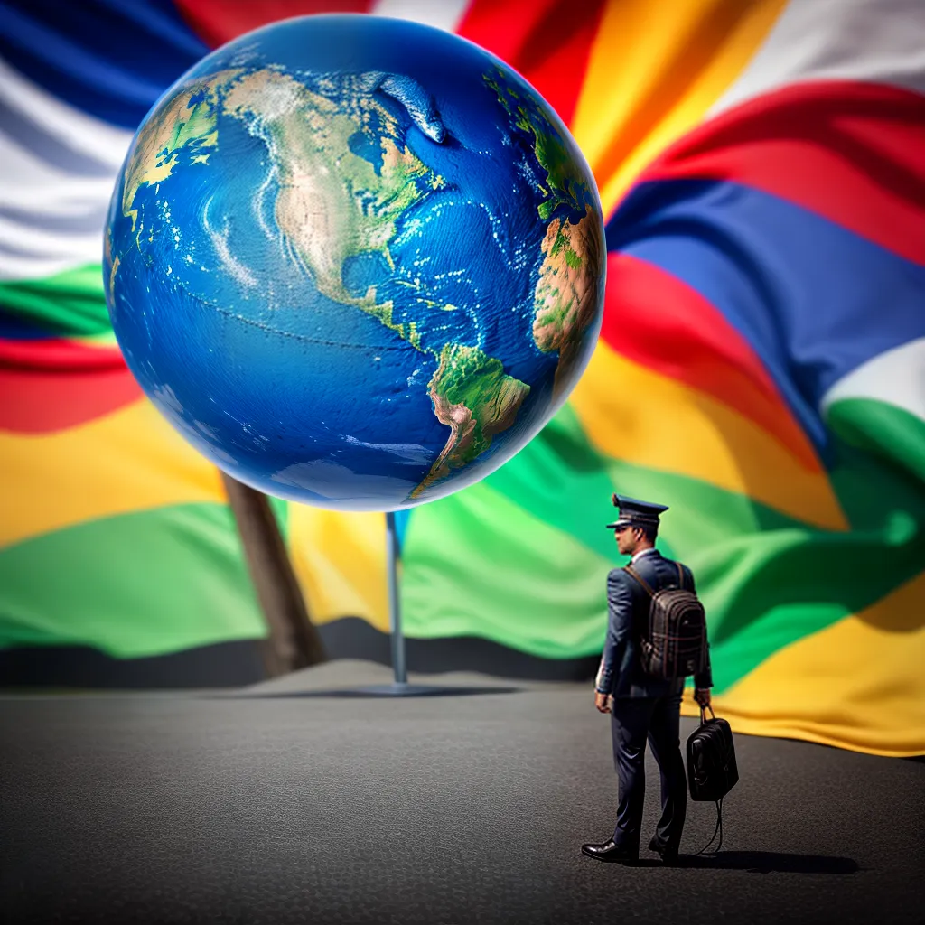 Fotos negocios globo bandeiras mundial