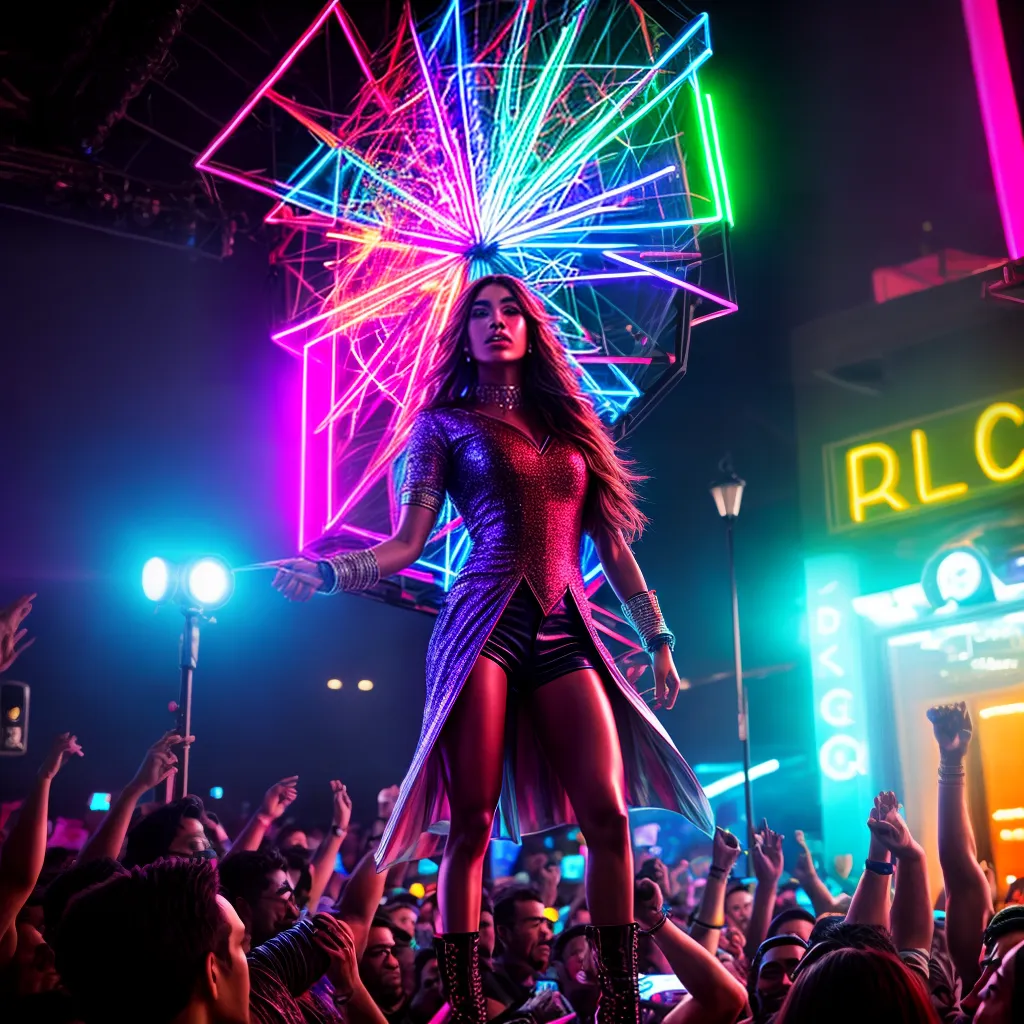 Fotos neon balada multidao energia dreamer